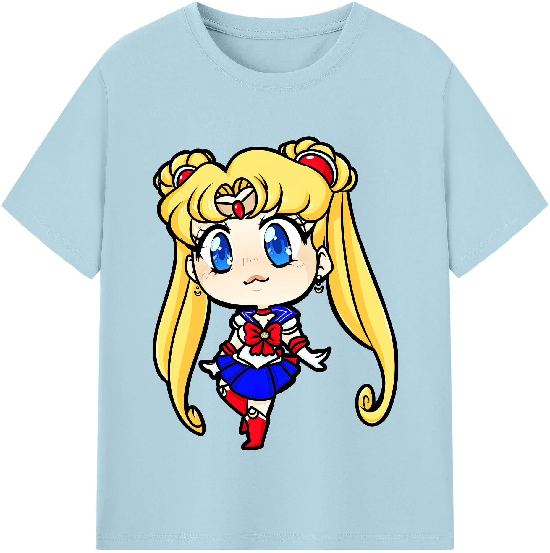 （画像用） 美少女戦士セーラームーン 月野 うさぎ つきの うさぎ Sailor Moon Tsukino Usagi 綿100％半袖Tシャツ（フロントプリント）